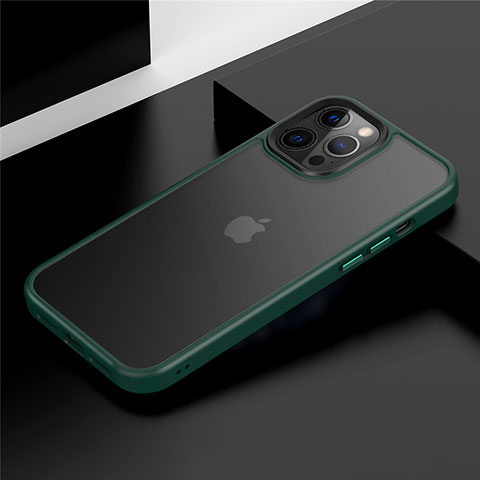 Coque Contour Silicone et Plastique Housse Etui Mat N01 pour Apple iPhone 12 Pro Max Vert