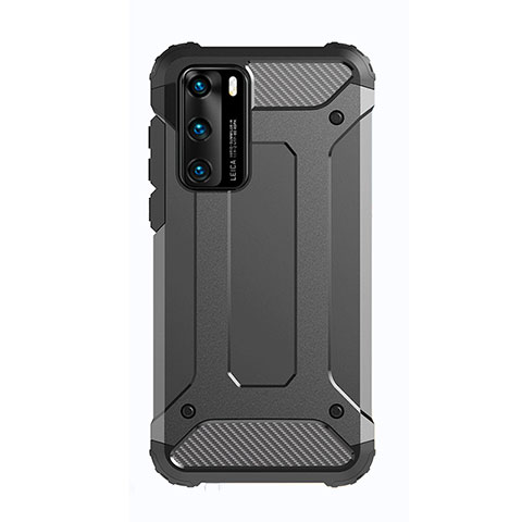 Coque Contour Silicone et Plastique Housse Etui Mat N01 pour Huawei P40 Noir