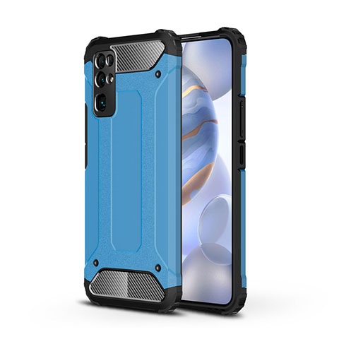 Coque Contour Silicone et Plastique Housse Etui Mat pour Huawei Honor 30 Bleu Ciel