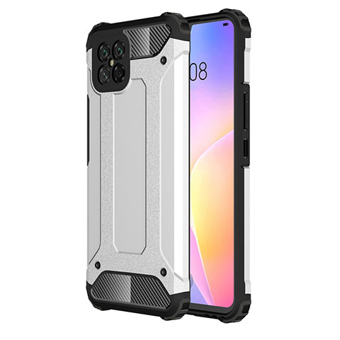 Coque Contour Silicone et Plastique Housse Etui Mat pour Huawei Nova 8 SE 5G Argent