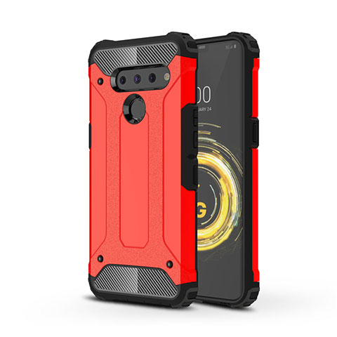 Coque Contour Silicone et Plastique Housse Etui Mat pour LG V50 ThinQ 5G Rouge