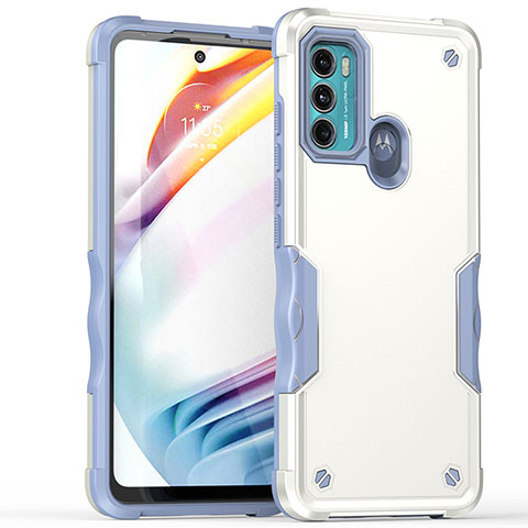 Coque Contour Silicone et Plastique Housse Etui Mat pour Motorola Moto Edge 20 Lite 5G Blanc