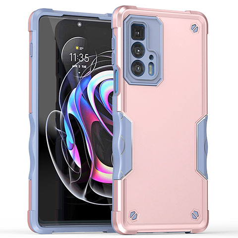 Coque Contour Silicone et Plastique Housse Etui Mat pour Motorola Moto Edge S Pro 5G Rose