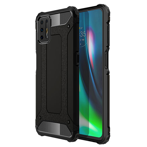 Coque Contour Silicone et Plastique Housse Etui Mat pour Motorola Moto G9 Plus Noir