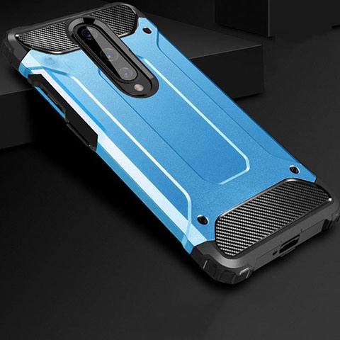 Coque Contour Silicone et Plastique Housse Etui Mat pour OnePlus 8 Bleu