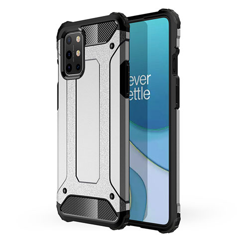 Coque Contour Silicone et Plastique Housse Etui Mat pour OnePlus 8T 5G Argent