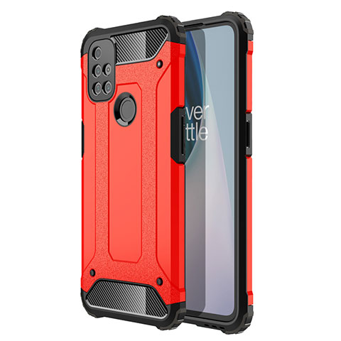 Coque Contour Silicone et Plastique Housse Etui Mat pour OnePlus Nord N10 5G Rouge