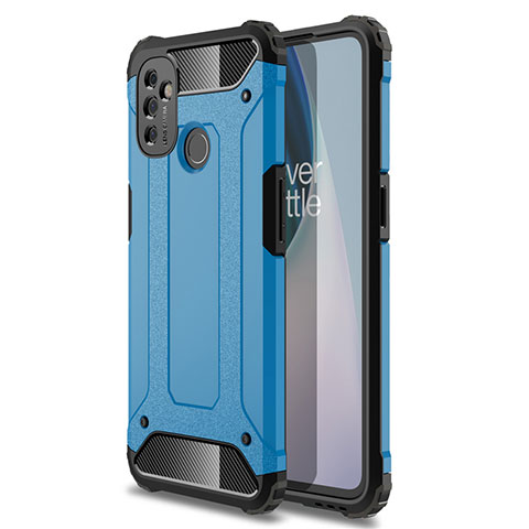 Coque Contour Silicone et Plastique Housse Etui Mat pour OnePlus Nord N100 Bleu Ciel