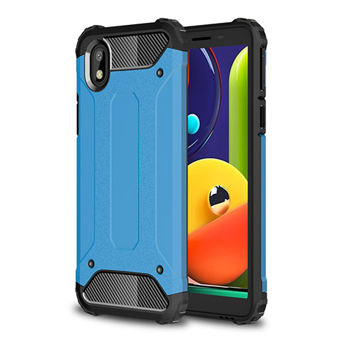 Coque Contour Silicone et Plastique Housse Etui Mat pour Samsung Galaxy M01 Core Bleu Ciel