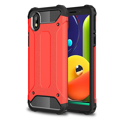 Coque Contour Silicone et Plastique Housse Etui Mat pour Samsung Galaxy M01 Core Rouge