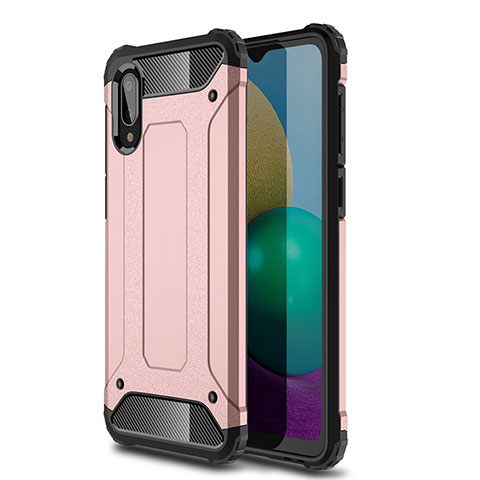 Coque Contour Silicone et Plastique Housse Etui Mat pour Samsung Galaxy M02 Or Rose