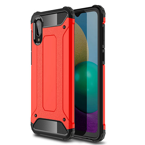 Coque Contour Silicone et Plastique Housse Etui Mat pour Samsung Galaxy M02 Rouge