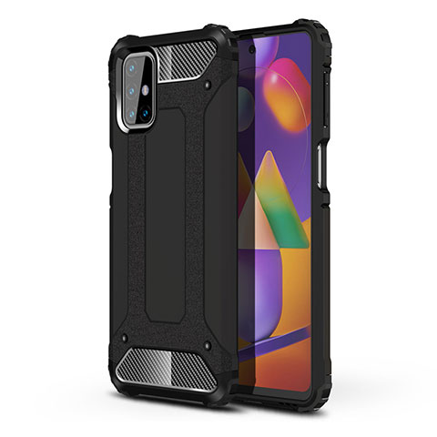 Coque Contour Silicone et Plastique Housse Etui Mat pour Samsung Galaxy M31s Noir