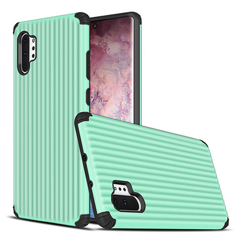 Coque Contour Silicone et Plastique Housse Etui Mat pour Samsung Galaxy Note 10 Plus 5G Vert