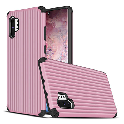 Coque Contour Silicone et Plastique Housse Etui Mat pour Samsung Galaxy Note 10 Plus Rose