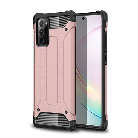 Coque Contour Silicone et Plastique Housse Etui Mat pour Samsung Galaxy Note 20 5G Or Rose