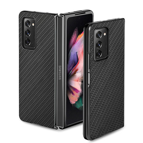 Coque Contour Silicone et Plastique Housse Etui Mat pour Samsung Galaxy Z Fold2 5G Noir