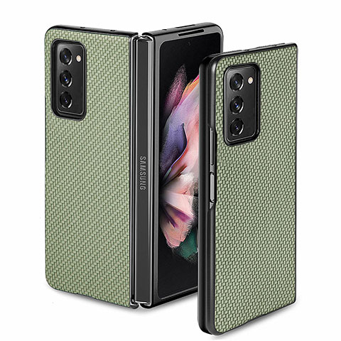 Coque Contour Silicone et Plastique Housse Etui Mat pour Samsung Galaxy Z Fold2 5G Vert