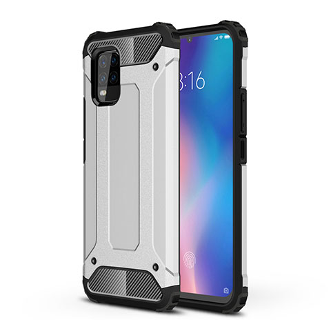 Coque Contour Silicone et Plastique Housse Etui Mat pour Xiaomi Mi 10 Lite Argent