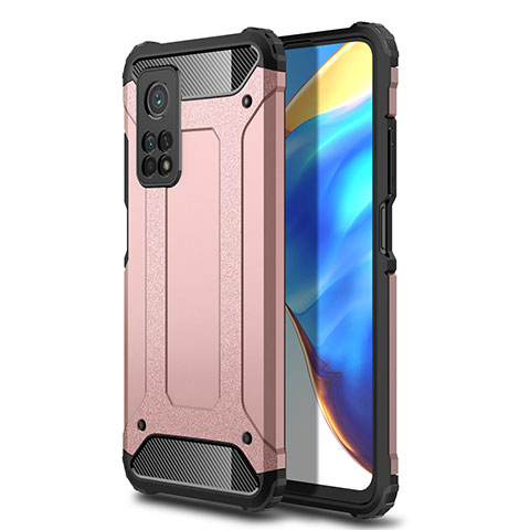 Coque Contour Silicone et Plastique Housse Etui Mat pour Xiaomi Mi 10T 5G Or Rose