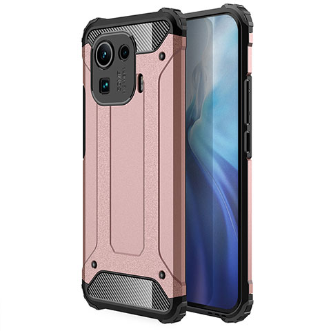 Coque Contour Silicone et Plastique Housse Etui Mat pour Xiaomi Mi 11 Pro 5G Or Rose