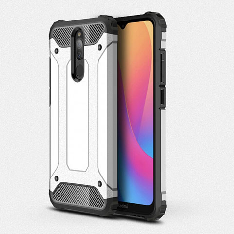 Coque Contour Silicone et Plastique Housse Etui Mat pour Xiaomi Redmi 8 Blanc