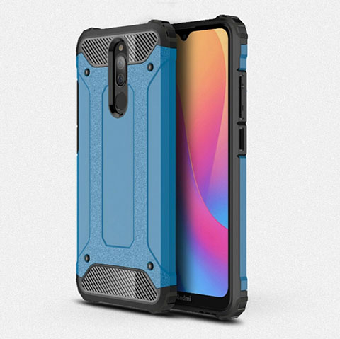 Coque Contour Silicone et Plastique Housse Etui Mat pour Xiaomi Redmi 8 Bleu Ciel