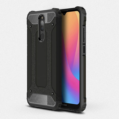 Coque Contour Silicone et Plastique Housse Etui Mat pour Xiaomi Redmi 8 Noir