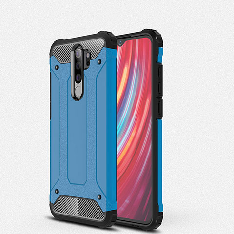 Coque Contour Silicone et Plastique Housse Etui Mat pour Xiaomi Redmi Note 8 Pro Bleu