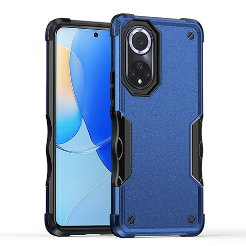 Coque Contour Silicone et Plastique Housse Etui Mat QW1 pour Huawei Honor 50 5G Bleu