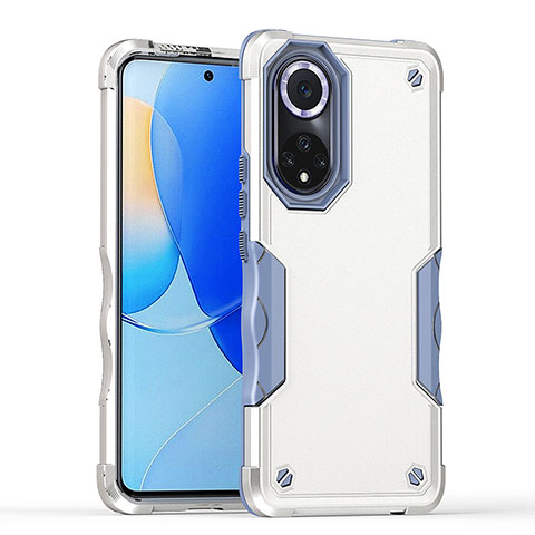 Coque Contour Silicone et Plastique Housse Etui Mat QW1 pour Huawei Nova 9 Blanc