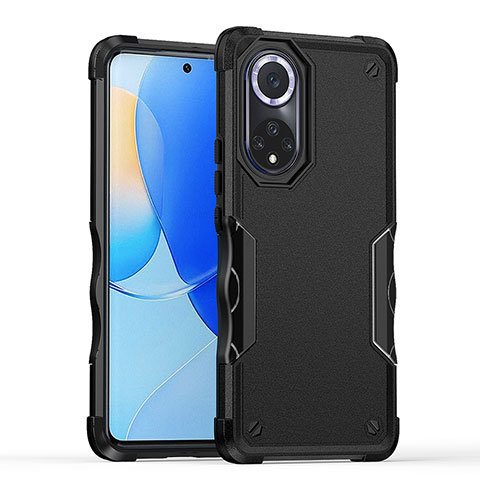 Coque Contour Silicone et Plastique Housse Etui Mat QW1 pour Huawei Nova 9 Noir