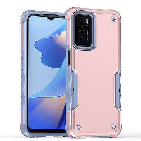 Coque Contour Silicone et Plastique Housse Etui Mat QW1 pour Oppo A16 Or Rose