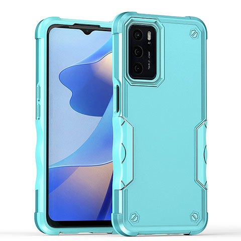 Coque Contour Silicone et Plastique Housse Etui Mat QW1 pour Oppo A16s Bleu Clair