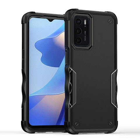 Coque Contour Silicone et Plastique Housse Etui Mat QW1 pour Oppo A16s Noir