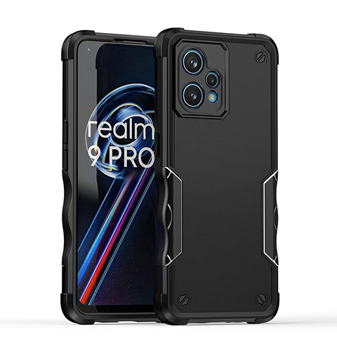 Coque Contour Silicone et Plastique Housse Etui Mat QW1 pour Realme 9 Pro+ Plus 5G Noir