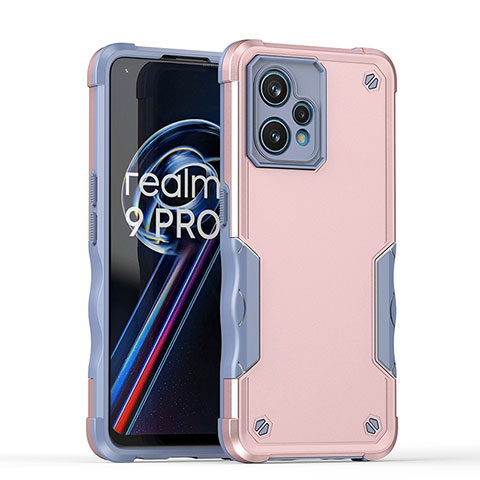 Coque Contour Silicone et Plastique Housse Etui Mat QW1 pour Realme 9 Pro+ Plus 5G Or Rose