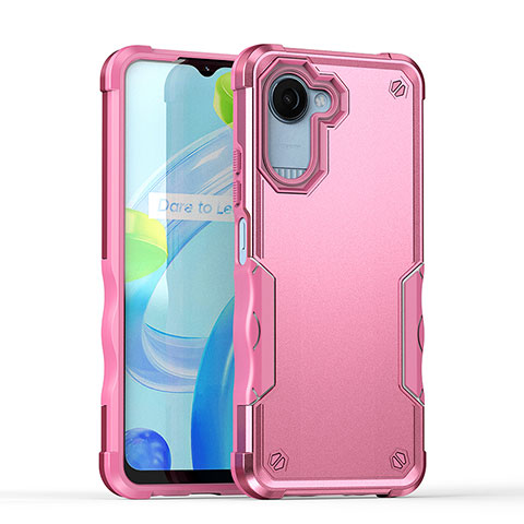 Coque Contour Silicone et Plastique Housse Etui Mat QW1 pour Realme C30s Rose