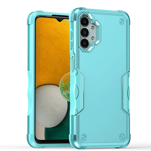 Coque Contour Silicone et Plastique Housse Etui Mat QW1 pour Samsung Galaxy A13 4G Bleu Clair