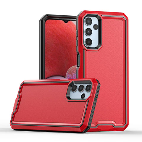 Coque Contour Silicone et Plastique Housse Etui Mat QW1 pour Samsung Galaxy A14 4G Rouge