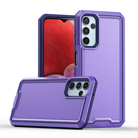 Coque Contour Silicone et Plastique Housse Etui Mat QW1 pour Samsung Galaxy A14 5G Violet