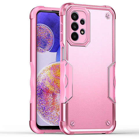 Coque Contour Silicone et Plastique Housse Etui Mat QW1 pour Samsung Galaxy A23 4G Rose