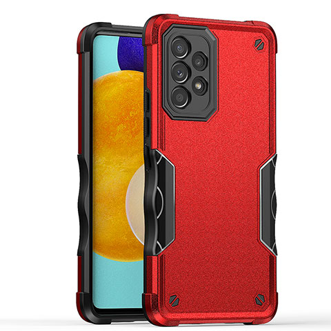 Coque Contour Silicone et Plastique Housse Etui Mat QW1 pour Samsung Galaxy A52 4G Rouge