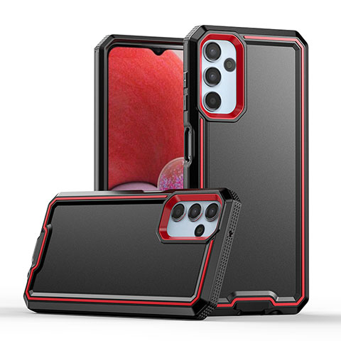 Coque Contour Silicone et Plastique Housse Etui Mat QW1 pour Samsung Galaxy Jump3 5G Rouge et Noir