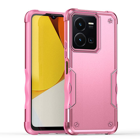 Coque Contour Silicone et Plastique Housse Etui Mat QW1 pour Vivo Y35 4G Rose