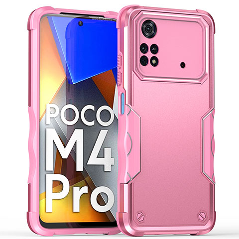 Coque Contour Silicone et Plastique Housse Etui Mat QW1 pour Xiaomi Poco M4 Pro 4G Or Rose