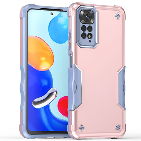 Coque Contour Silicone et Plastique Housse Etui Mat QW1 pour Xiaomi Redmi Note 11 Pro 4G Or Rose