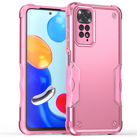 Coque Contour Silicone et Plastique Housse Etui Mat QW1 pour Xiaomi Redmi Note 11 Pro 4G Rose