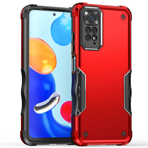 Coque Contour Silicone et Plastique Housse Etui Mat QW1 pour Xiaomi Redmi Note 11 Pro 4G Rouge