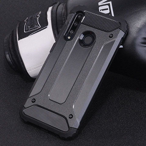 Coque Contour Silicone et Plastique Housse Etui Mat R01 pour Huawei Honor 20E Noir